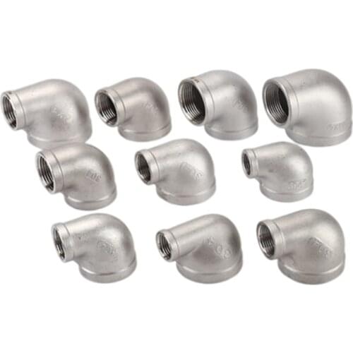 304 stainless steel reducing elbow 1.2/1.5/2 inch 2.5 inch to 1/2 3/4 1 inch reducing joint water pipe fittings