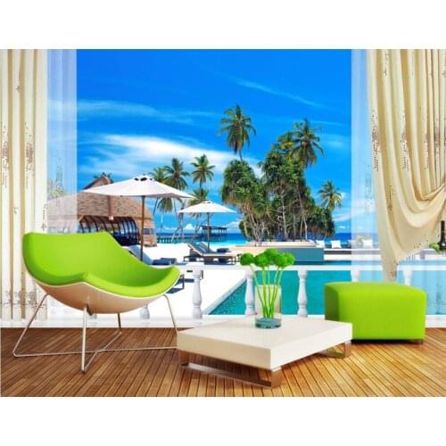 3d wallpaper for room Seaview 3D scenery backdrop mural photo wall murals wallpaper mural 3d wallpaper