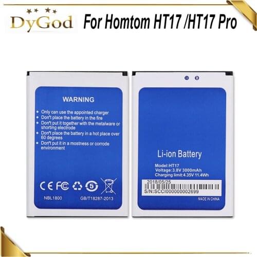 3000mAh For HOMTOM HT17 HT17 Pro Battery Mobile Phone Replacement Battery Batterie For HOMTOM HT17