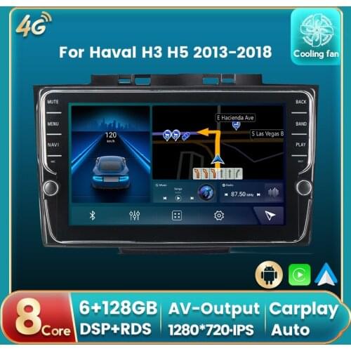 HD 2 DIN 4G LTE 6+128G DSP Android 10 Car Radio Multimedia GPS Player For The Greatwall Hover Haval H5 H3 2013-2016 Audio Stereo