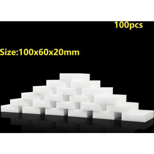 100pcs 100*60*20mm White Melamine Sponge Magic Sponge Eraser For Kitchen Office Bathroom Clean Accessory/Dish Cleaning Nano
