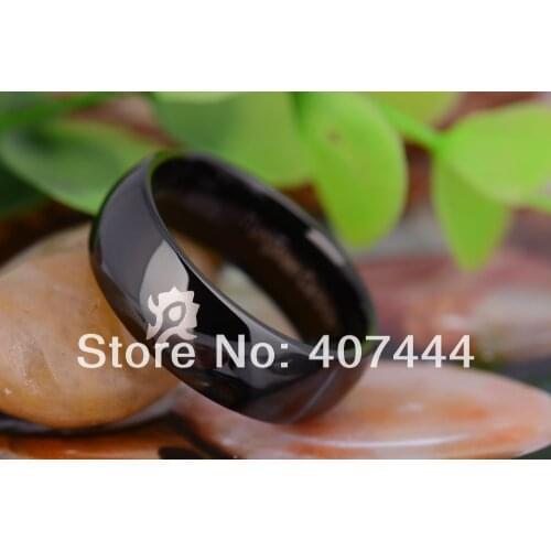 Free Shipping YGK JEWELRY Hot Sales 8MM Black Dome World of Warcraft Horde New Tungsten Carbide Wedding Ring