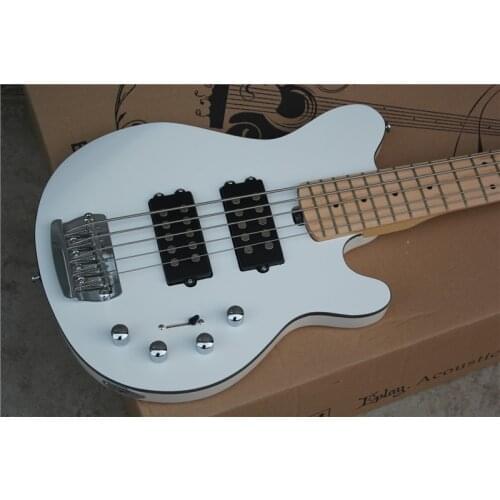 Free shipping Factory Custom New White Music Man reflex 5 Strings Electric Bass guitar with active pickups 1 11