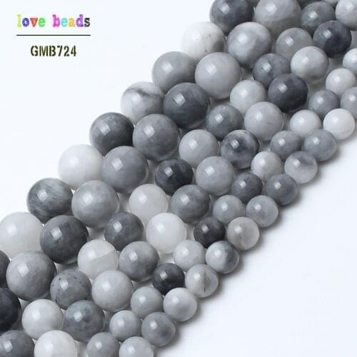 Natural round hawks eye stone beads for jewelry making 15inches/strand 6/8/10 mm loose beads for women making bracelet