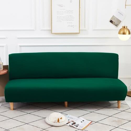Armless Sofa Bed Cover Folding Turquoise Modern Seat Slipcovers Stretch Couch Cover Without Armrest Protector Elastic Spandex