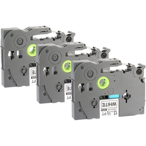 Black on White Label Tape 12mm, Tze 231 P Touch Tape Compatible for Brother PT-D200 PT-D210 PT-H100 PT-H110 PTD400AD PT-1290