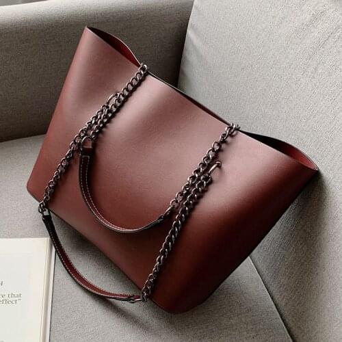 Designer PU Leather Shoulder Bags For Women 2020 Chain High Capacity Handbags Travel Luxury Hand Bag Large Shoulder Bag KL1054