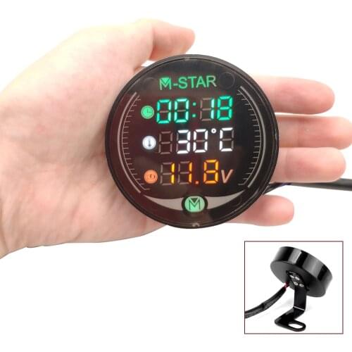 For Suzuki SV1000 sv 1000 650 SV650 SFV650 TL1000 Motorcycle Voltmeter Time Temperature LED 3-in-1 LED Digital Voltage Meter