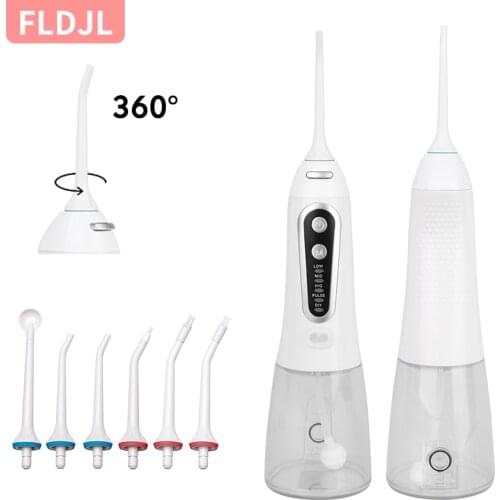 Electric Water Oral Dental Irrigator Flosser Cordless Portable USB Rechargeable 5 Modes Teeth Cleaner 300ML Dental Water Jet
