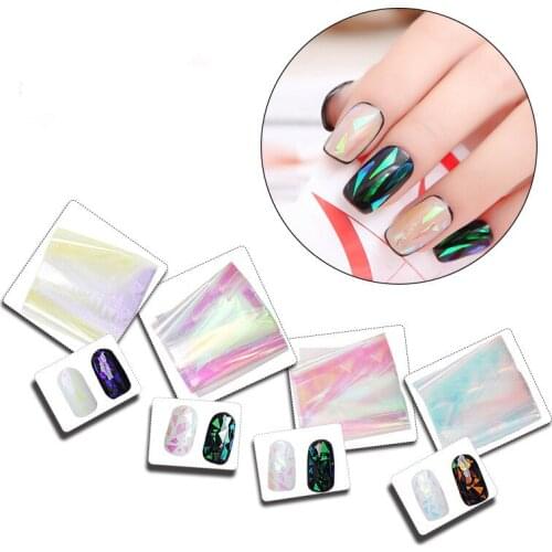 Nail Art Aurora Ice Cube Cellophane Large Colorful Transfer Paper Laser Jewelry Candy Paper diy more Color Sticker 4*40cm