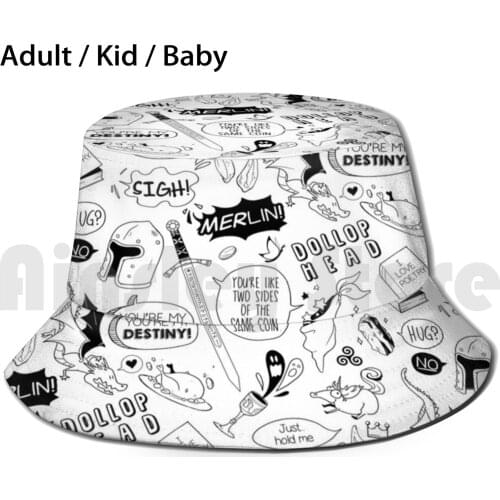 Merthur Pattern _ Merlin Sun Hat Foldable UV Protection Merlin Merlin Merthur Arlin Emrys Merlino Colin Morgan Excalibur
