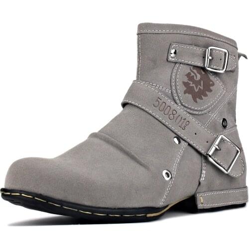 2021 OTTO ZONE New England Western Boots Genuine Leather Mens Motorcycle Boots Ankle Boots Mens Casual Boots 5008-1-AD