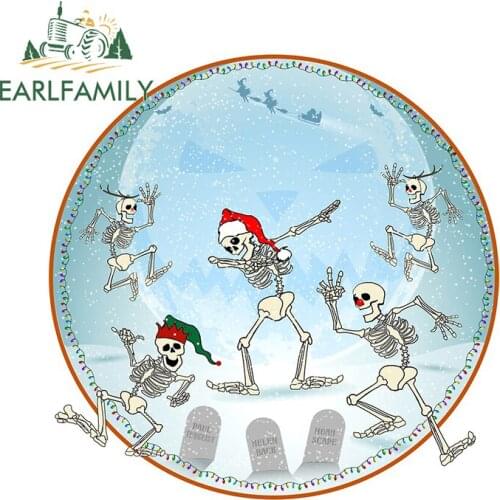 EARLFAMILY 13cm x 12.8cm for Bone Dancers Christmas Auto Decal DIY Car Styling Anime Occlusion Scratch Car Stickers for VAN RV