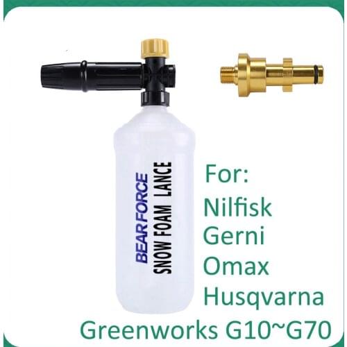 Pressure Washer Snow Foam Lance Nozzle Car Clean Foam Washer Foam Generator Soap Gun For Nilfisk Gerni Omax Greenworks Husqvarna