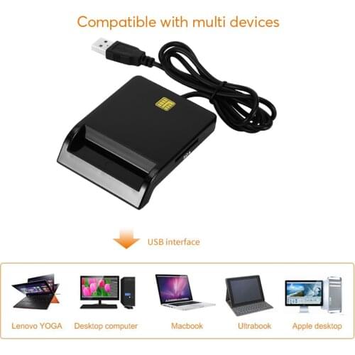 New USB SIM Smart Card Reader For Bank Card IC/ID EMV SD TF MMC Cardreaders USB-CCID ISO 7816 for Windows 7 8 10 Linux OS