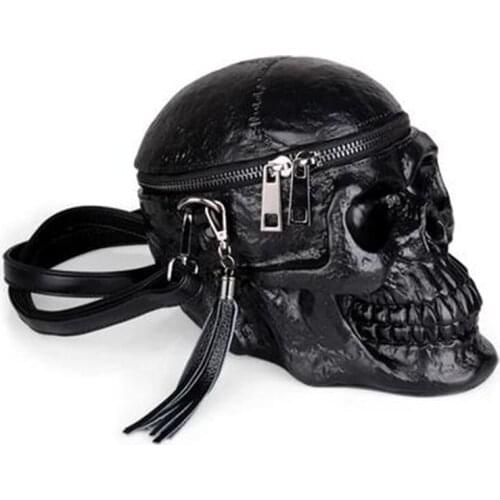 Originality Women Bag Funny Skeleton Head Black Handbag Women Single Package Fashion Designer Satchel Package Skull Bags