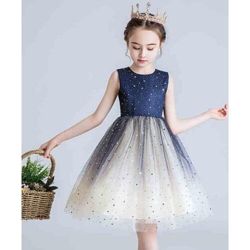 Kids Dresses For Girls Flower Tutu Kids Clothing Elegant Star Dresses for Wedding Children Princess Party Birthday Clothing