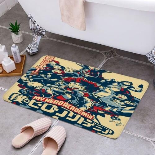 My Hero Academia Anti-slip Doormat Vacuuming Water Absorbing Kitchen Bedroon Bath Floor Mats Home Entrance Home Decora