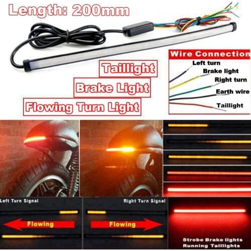 SALE DC 12-24V Motorcycle Sequential LED Turn Signal Light Taillights Strip Motorcycle LED Light Strip Accessories Wholesale CSV