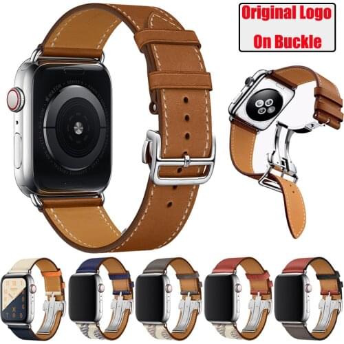 Genuine Leather Strap for Apple Watch 6 5 4 3 2 1 SE Band 44mm 40mm 42mm 38mm Replacement for iWatch Belt Accessories