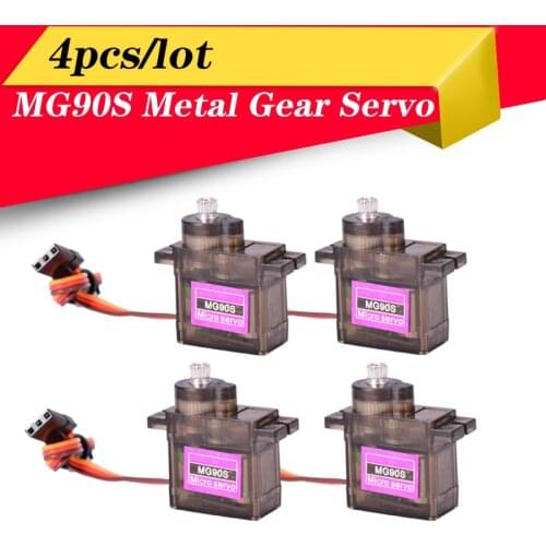 4pcs/lot MG90S Metal Gear Digital 9g Servo For RC Helicopter Airplane Boat Car RC Robot