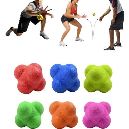5.5CM/2.16inch Hexagonal Reaction Ball Silicone Agility Coordination Reflex Reaction Training Sports Fitness Training Ball