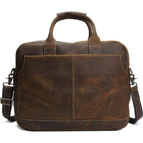 Mens Genuine Leather Real Cowhide Handbag Messenger Shoulder Tote Briefcase for Laptop Bag Purse