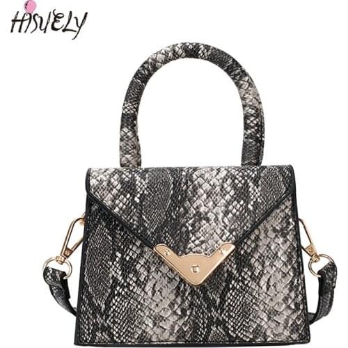 Shoulder Bag Large Capacity Handbag Retro Serpentine Crossbody Bags for Women Vintage PU Leather Hasp Messenger Bag Sac A Main