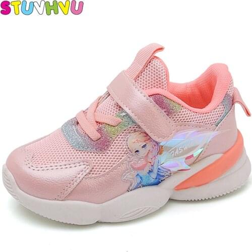 Spring Breathable Mesh Girls Sports Shoes 2021 New Fashion Childrens Casual Shoes Soft Bottom Non-slip Student Running Shoes