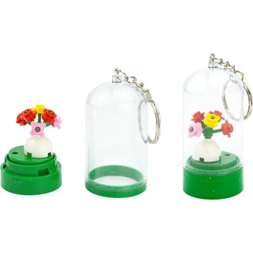 Friends Creator Display Box with Keychain Key Ring Show Case Costomized DIY Accessories Building Blocks Set Toy Locking Creators