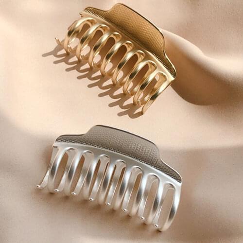 Large Gold Silver Hairpins Metal Makeup Hair Crab Clip Simple Barrettes Geometric Hair Clip Alloy Hair Claws Hair Accessories