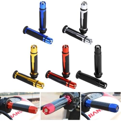 1 Pair of 7/8"Motorcycle Handle Grip Handlebar Hand Grips Bar Aluminium End Dirt Pit Bike Motocross Rubber Gel Hot Universal
