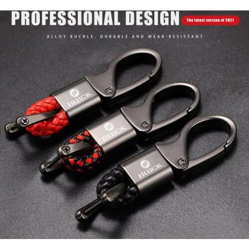 1Pcs Car Key Chain Leather Woven Metal Key Rings For Buick Lacrosse Regal Hideo Encore Enclave GL8 Excelle XT Verano Envision