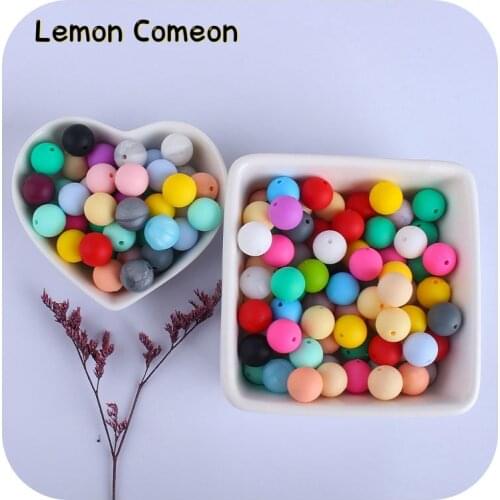 12mm Silicone Beads 500pcs Round Ball Pearl Food Grade PBA Free DIY Pacifier Chain Necklace Accessories Silicone Teether Beads