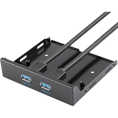 19+1 20Pin 2 Port USB3.0 Front Panel Combo Bracket USB 3.0 Hub Adapter for PC Desktop 3.5" FDD Floppy Disk Drive Bay