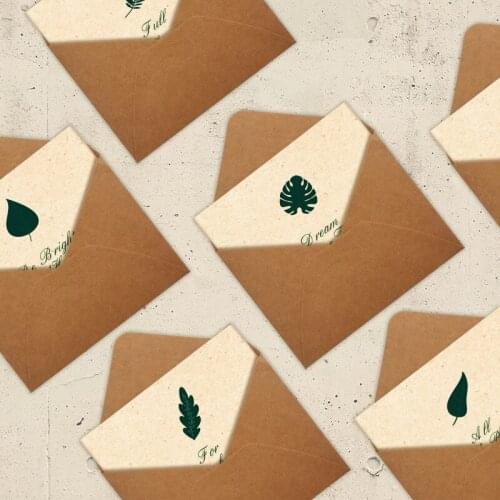 2set Retro Teacher Day Greeting Card Gift Envelope Blessing Cards Business Kraft Paper Message Postcard Invitation Letterhead