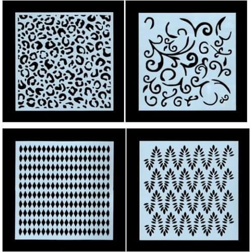 4PCS Leopard clouds pvc Layering Stencils for DIY Scrapbooking/photo album Decorative Embossing DIY Paper Cards Crafts