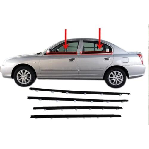 4pcs Car Weatherstrips Window Moulding Trim Seal Belt For Hyundai Elantra 2004-2011
