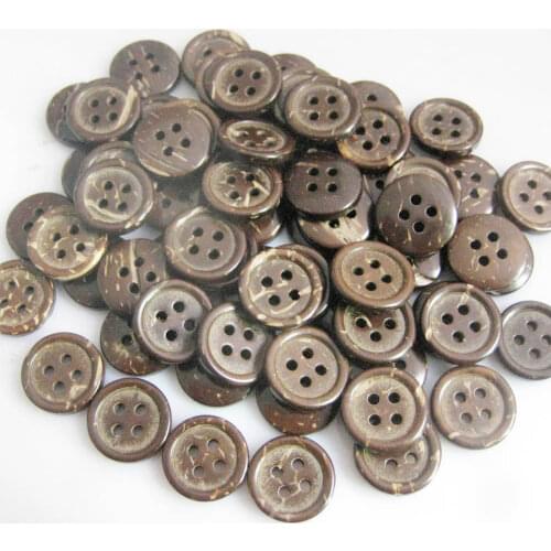 WBNWSL 100Pcs 13MM&1/2" Round Shape Nature Coconut Made Shirt Buttons For Children Clothes DIY Sewing Supplies