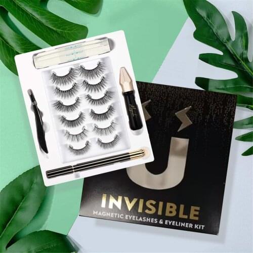6 Pair Of 3D Repeated Use Magnetic Eyelashes Handmade Eyelashes Eye Makeup Extended False Eyelashe With 2 Eyeliner Pen 2021
