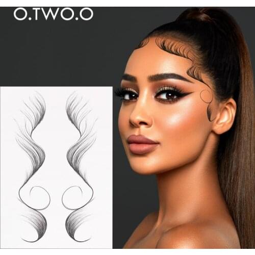 9 Types Bangs Hair Stickers Waterproof Edges Hair Temporary Tattoo For Women Natural Curly Hair Fake Tattoos Sticker Makeup Tool