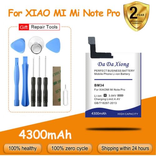 Genuine Security High Quality BM34 4300mAh Battery Built-in Li-ion For Xiaomi Mi Note Pro Batteries