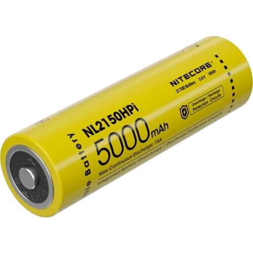NITECORE NL2150HPi 21700 Battery 5000mAh 3.6V 18Wh max Continuous Discharge Current 15A