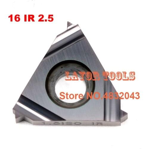 Free Shipping 16IR/16NR 2.5ISO Internal Indexable Tungsten Carbide Threading Lathe Inserts for SNR/SIR Threaded Lathe Holder