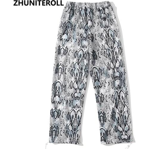 Harajuku Fashion Hip Hop Men Streetwear Pants Snake Skin Print Baggy Joggers Spring Summer Casual Track Pants Harem Trousers