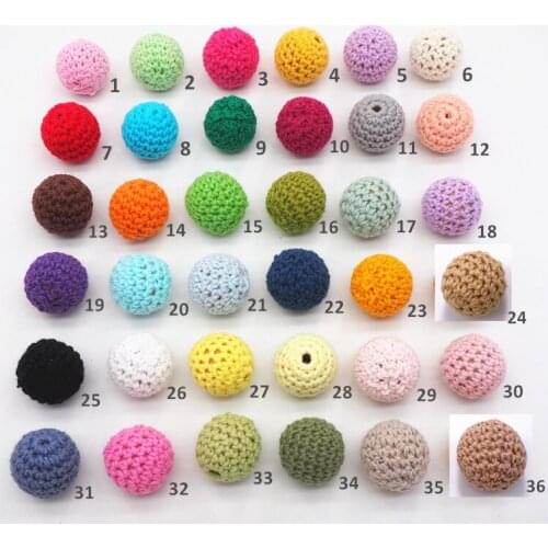 Chenkai 1000pc 20mm Crochet Round Knitting Wooden Beads Balls for DIY decoration baby wooden teether jewelry necklace Toy