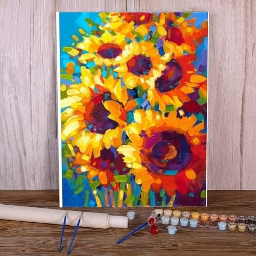 Flower Paint By Numbers Package Acrylic Paints 40*50 Picture By Numbers Photo Decorative Paintings Kids Handiwork Drawing