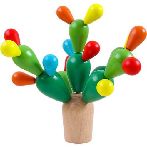 Wooden Cactus Toy Building Blocks Balancing Cactus Montessori Wooden Toy Wooden Balancing Toy Cactus Blocks Montessori Toy Gifts