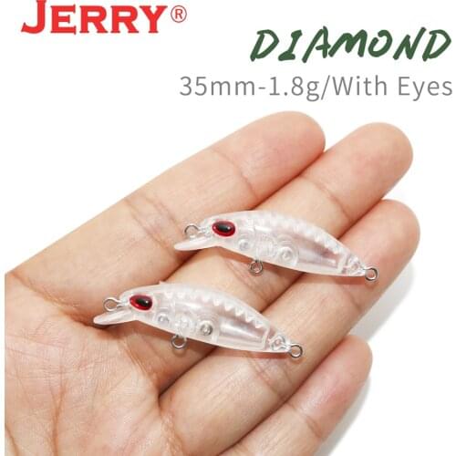 Jerry Diamond 10pcs 35mm Ultralight Micro Fishing Lure Minnow Unpainted Blank Plastic Hard Baits Floating Minnow Jerkbait