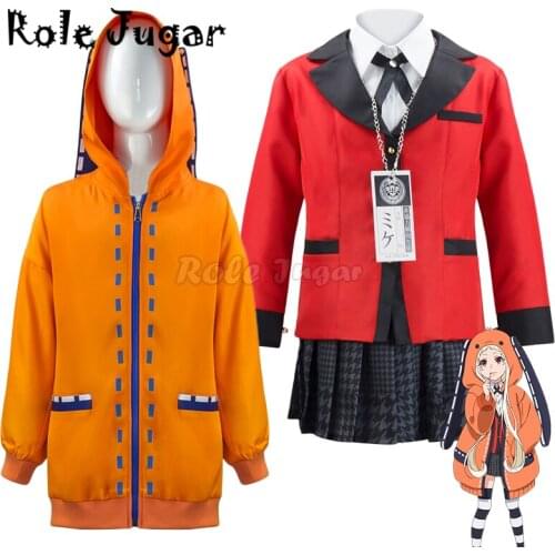 Anime Kakegurui Cosplay Figure Yomotsuki Runa Cosplay Costume Kids Hoodie Skirt Jk School Uniform Suit Girls Halloween Dress Up